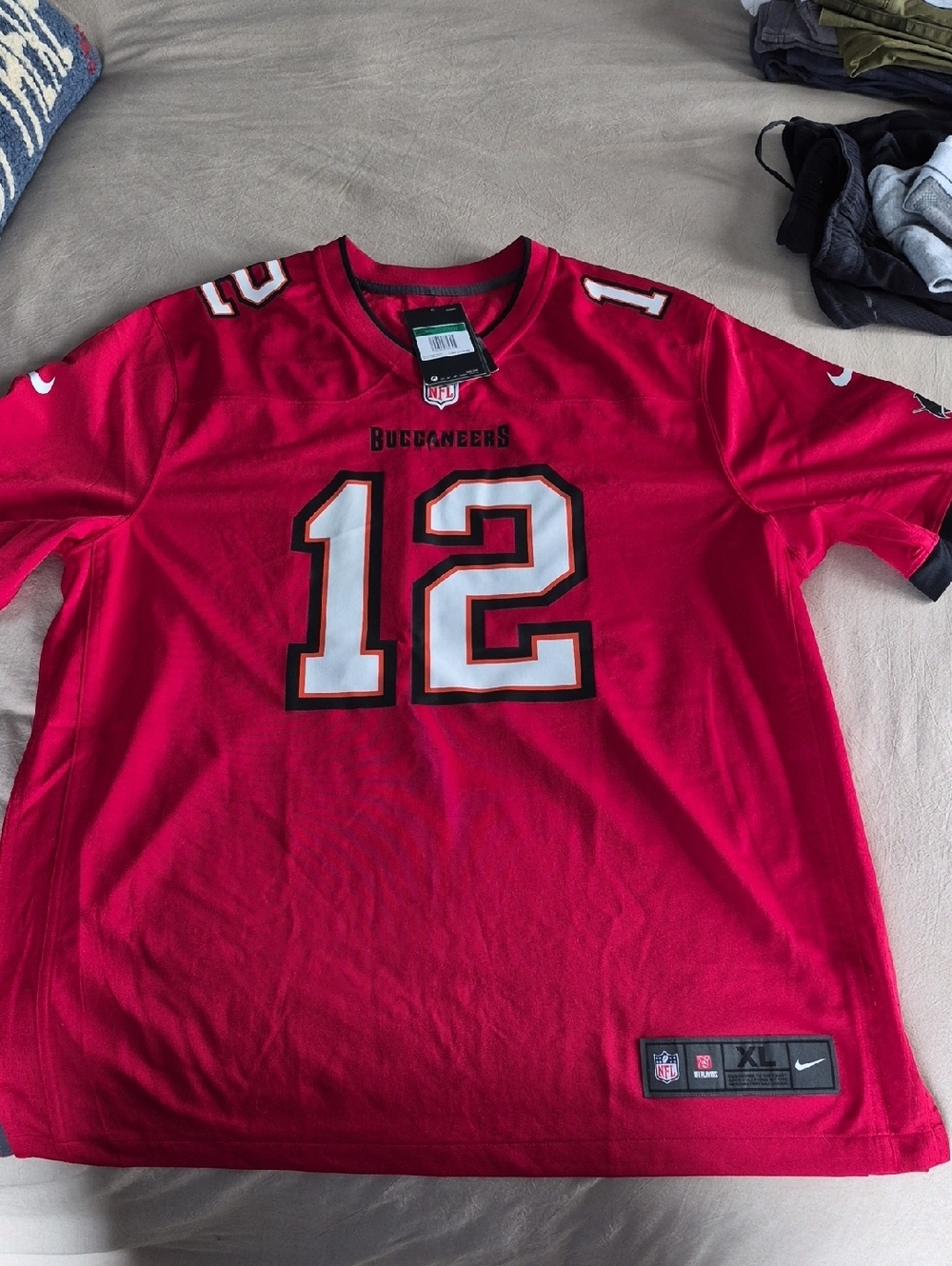 Nike Red Buccaneers #12 Tom Btady Football Jersey